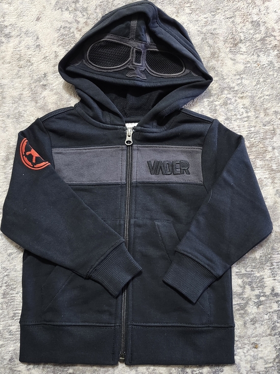 Hanna Andersson Other - Hanna Andersson Black Vader Zip Hoodie with Red Sleeve Emblem
